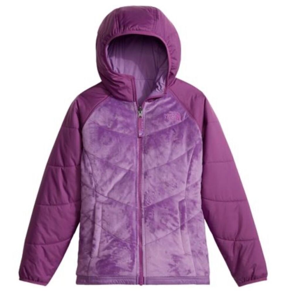 The North Face Jacket Girls XL 18 Purple Perseus Reversible Fleece Ski Snow - Picture 1 of 5